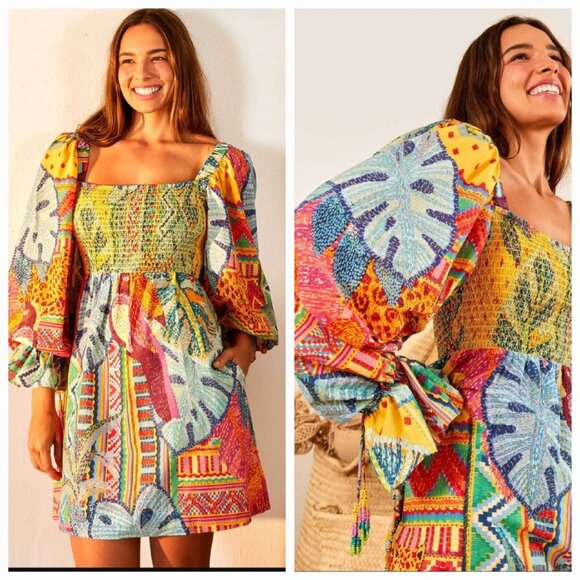 FARM Rio Colorful Mini Dress - Picture 1 of 13